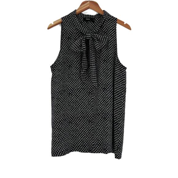 Theory x Neiman Marcus Silk Scarf Halter Top Navy Box Tile Print size Large - Picture 9 of 13